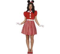 FIESTAS GUIRCA Cute Mouse Costume Woman - Headband with Mouse Ears and Red Polka Dots Costume for Women, Size L 42-44
