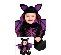 FIESTAS GUIRCA Cute Purple Bat Baby Fancy Dress Costume - Toddler Costume Including Bat Onesie with Wings - Baby Boys Age 12-18 Months