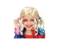 FIESTAS GUIRCA Dangerous Girl Wig - Pink & Blue Harlequin Accessory