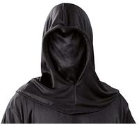 FIESTAS GUIRCA | Dark Hood (One Size) - Hooded Mask for Ghost and Halloween Costumes - Unisex Fancy Dress Accessory for Adults - Ideal for Horror Parties and Masquerades - Black