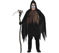 FIESTAS GUIRCA Death Costume - Black Hooded Robe Halloween Costume Men