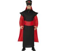 FIESTAS GUIRCA | Desert Villain Fancy Dress Costume Adult (XL) - Cape, Belt, Hat and Tunic - Desert Prince Costumes for Halloween, Carnival and Fancy Dress Parties - Men - Black and Red