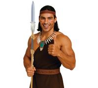 FIESTAS GUIRCA | Detachable Indigenous Toy Spear (47.2 in) - Fancy Dress Accessory for Adventures and Themed Parties - Ideal for Carnival, Halloween and Cosplay - Toy Weapon for All - Brown