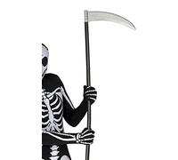 FIESTAS GUIRCA | Detachable Scythe (37.4 in) - Fancy Dress Accessory for Halloween and Horror Parties - Ideal for Death and Grim Reaper Cosplay - Suitable for All Users - Silver and Black