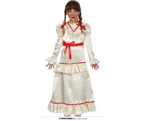 Fiestas Guirca Devil Doll Creepy Doll Halloween Girls Costume Age 7-9 Years