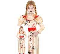 FIESTAS GUIRCA Devil Killer Doll Costume Child Girl Beige Dress Halloween