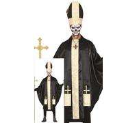 FIESTAS GUIRCA Diabolic Pope Men Fancy Dress Costume - Black and Gold Cardinal Bishop Costume - Mens Halloween Costumes Adult Size L