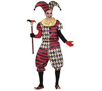 FIESTAS GUIRCA Diamond Harlequin Costume - Jester Clown Circus of Horror Costume Halloween Man