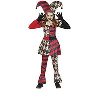 FIESTAS GUIRCA Diamond Harlequin Fancy Dress for Girls - Clown Jester Kids Costume - Halloween Girls Costumes 5-6 years