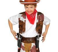 FIESTAS GUIRCA | Double Holster with Two Toy Guns - Cowboy Fancy Dress Accessory from the Wild West for Children - Ideal for Fancy Dress Parties and Carnivals - Black
