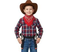 FIESTAS GUIRCA | Double Holster with Two Fake Pistols for Cowboy Costume (One Size) - Children's Accessory for Carnival, Wild West Themed Parties, Cosplay, Halloween - Boys - Black