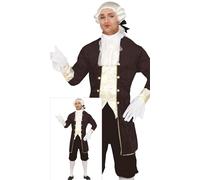 FIESTAS GUIRCA Duke Historical Costume Mens Fancy Dress Costume - Brown Marquess Nobleman Outfit - Venetian Marquis Attire Fancy Dress Men Size L
