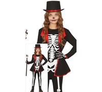FIESTAS GUIRCA Elegant Skeleton Girls Fancy Dress Costume - Skeleton Girl Costume - Halloween Girls Costumes Age 7-9 Years