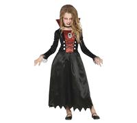 FIESTAS GUIRCA Elegant Vampiress Fancy Dress Costume - Red and Black Dress for Girls 14-16 Years