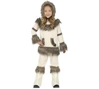FIESTAS GUIRCA | Eskimo Fancy Dress Costume Children (5-6 Years) - Shirt, Hood and Trousers - World Cultures Costumes for Halloween, Carnival and Fancy Dress Parties - Unisex - Beige and Brown
