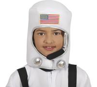 FIESTAS GUIRCA | Fabric Astronaut Helmet Children (One Size) - Fancy Dress Accessory for Pilot Parties and Space Adventures - Ideal for Halloween and Carnival - Unisex Kids - White