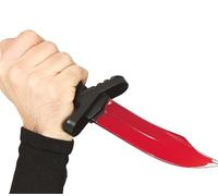 FIESTAS GUIRCA | Fake Blood Knife (25 cm) - Toy Weapon for Killer and Horror Fancy Dress for Halloween and Scary Parties - Black and Red