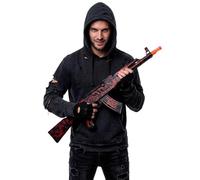 FIESTAS GUIRCA | Fake Bloodied Assault Rifle (59 cm) - Costume Accessory for Soldier Military Halloween Oktoberfest Carnival - Adult Child - Black