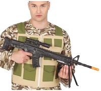 FIESTAS GUIRCA | Fake Sniper Rifle (77 cm) - Military Costume Accessory for Carnival, Halloween, Themed Parties, Cosplay, Fancy Dress, Men Boys - Black