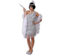 Fiestas Guirca Fancy Dress Adult Charleston in Silver | Size: XL Fiestas Guirca Silver XL