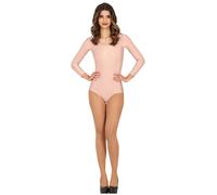 Fiestas Guirca Fancy Dress Adult Long Sleeve Flesh Leotard in Beige | Size: Large Fiestas Guirca Beige L