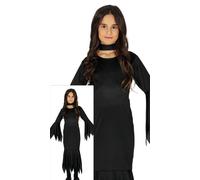 FIESTAS GUIRCA Girls Gothic Lady Halloween Fancy Dress Costume Long Black Dress for Girls 7-9 Years