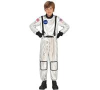 FIESTAS GUIRCA Official Silver NASA Astronaut Boys Fancy Dress Costume - Astronaut Space Suit Kids Fancy Dress Costumes Boys 7-9 years