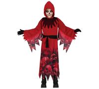 FIESTAS GUIRCA Red Grim Reaper Fancy Dress for Boys - Skull Devil Kids Costume - Boys Halloween Costumes 10-12 years