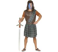 Fiestas Guirca Fancy dress man warrior patriot scotsman size l