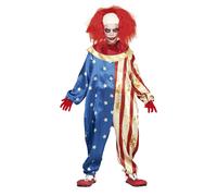 FIESTAS GUIRCA American Patriot Clown Fancy Dress Costume for Kids 7-9 Years