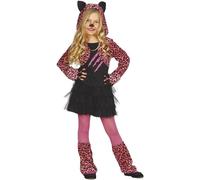 FIESTAS GUIRCA Fancy dress pink leopard girl size 7-9 years