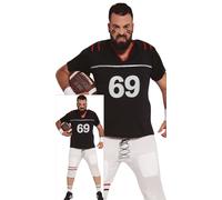 FIESTAS GUIRCA | Quarterback Fancy Dress Costume Teen (14-16 Years) - Shirt and Trousers for Sports Parties and Celebrations - Ideal for Halloween, Carnival and Fancy Dress Parties - Black and White