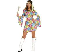 Fiestas Guirca Fancy dress woman green flowering 60ies hippie size l
