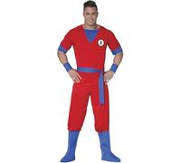 FIESTAS GUIRCA | Fighter Fancy Dress - Shirt, Belt, Boot Covers, Wristbands and Trousers - Ninja and Video Game Costumes for Halloween, Carnival and Fancy Dress Parties
