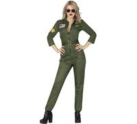 FIESTAS GUIRCA Fighter Jet Pilot Fancy Dress Women - Sexy Pilot Fancy Dress Costumes for Women Size S 8-10