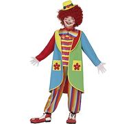 FIESTAS GUIRCA | Flowy the Clown Costume - 3-4 years | 4-Piece Set | Blue Coat, Yellow Trim | Rainbow Trousers | Big Bow Tie | Polyester | Carnival, Halloween, Kids' Party