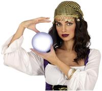 FIESTAS GUIRCA | Fortune Teller Light Ball with LEDs (4.7 in) - Lighting Decoration for Gypsy Parties, Seers and Mystical Celebrations - Ideal for Halloween and Carnival - White