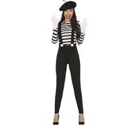 Fiestas Guirca French Mime Spandex Fancy Dress Costume Adult Women Age 14-16