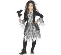 FIESTAS GUIRCA | Ghost Girl Fancy Dress Costume Children (3-4 years) - Dress and Veil - Ghost Costumes for Halloween, Carnival and Fancy Dress Parties - Ideal for Girls - Black and White