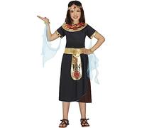 FIESTAS GUIRCA Cleopatra Girls Fancy Dress Costume - Black and Golden Egyptian Queen Kids Fancy Dress Costumes Girls 7-9 years