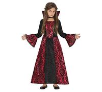 FIESTAS GUIRCA Glamorous Vampire Costume - Red and Black Vampire Countess Dress - Girls Halloween Costume