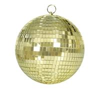 FIESTAS GUIRCA | Gold Mirror Ball (12 in) - Party Decoration for 70s and 80s Disco - Ideal for Retro and Disco Music-Themed Celebrations - Gold