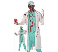 FIESTAS GUIRCA Gory Zombie Doctor Men Fancy Dress Costume - Bloody Surgeon - Mens Halloween Costumes Size Teens 14-16 Years