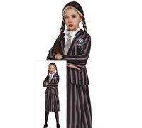FIESTAS GUIRCA | Gothic Student Fancy Dress Costume for Children - Shirt, Jacket, Tie and Skirt - Student and Schoolgirl Costumes for Halloween, Carnival and Fancy Dress Parties
