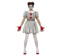 FIESTAS GUIRCA Gray Dress Clown Fancy Dress Costume Adult Woman Size M 10-12