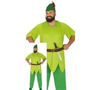 FIESTAS GUIRCA Green Archer Costume for Men - Flying Fairy Tale Boy Costume for Men