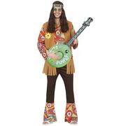 FIESTAS GUIRCA | Green Inflatable Banjo (86 cm) - Musical Accessory for Hippie Costume and 60s Parties - Ideal for Carnival, Halloween and Themed Celebrations - All Users - Green
