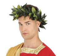 FIESTAS GUIRCA | Green Laurel Wreath (One Size) - Headband for Roman and Greek Fancy Dress - Accessory for Graduation and Summer Parties - Ideal for Unisex Adults - Green