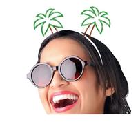 FIESTAS GUIRCA | Metallic Palm Trees Headband (One Size) - Party Accessory for Summer and Graduation Celebrations - Ideal for Hawaiian and Tropical Themes - Unisex Adult - Green