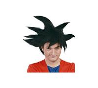 FIESTAS GUIRCA | Black Warrior Wig (One Size) - Unisex Adult - Wig for Anime and Cosplay Fancy Dress Costumes - Ideal for Halloween, Carnival, and Fancy Dress Parties - Black